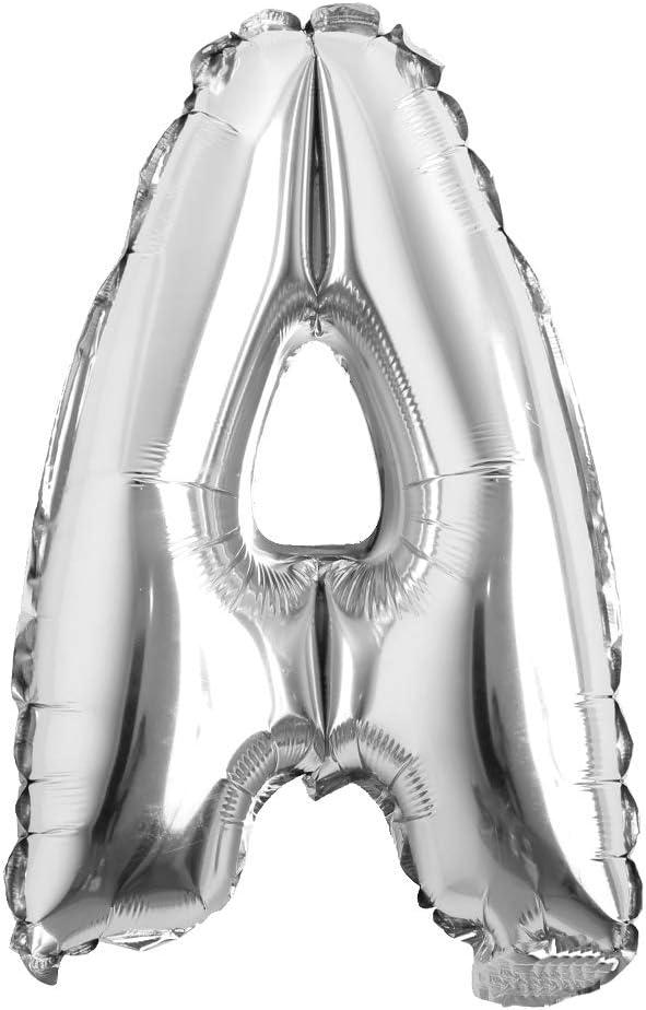 32 inch Letter Balloons Silver Alphabet Number Balloons Foil Mylar Party Wedding Bachelorette Birthday Bridal Shower Graduation Anniversary Celebration Decoration (32 inch A Silver)