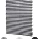 LUCKUP 2 Pack Cordless Light Filtering Pleated Fabric Shade,Easy to Cut and Install, with 4 Clips (36"x72"- 2 Pack, Grey)