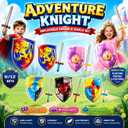 Poen 24 Pcs Inflatable Sword and Shield Medieval Knight Party,5 Styles