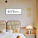 Sweet Dreams Wall Decor Above Bed: Farmhouse Bedroom Sign Guest Room Wall Decor,32x12 Inch Framed Canvas Modern Master Bedroom Wall Art Rustic Hanging Plaque Home Decor