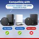 T80 Omni Replacement Parts Compatible with ECOVACS DEEBOT T80 OMNI/Yeedi M14 Plus Robot Vacuum - 21 Pcs T80 Omni Accessories Kit:1 Main Brush, 3 Roller Mops, 4 Filters, 6 Dust Bags(No for T80S OMNI)