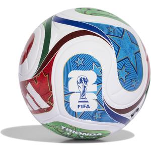 adidas FIFA World Cup 26 Trionda Soccer Ball (4, White/Team Royal Blue/Solar Blue/Power Red/League)