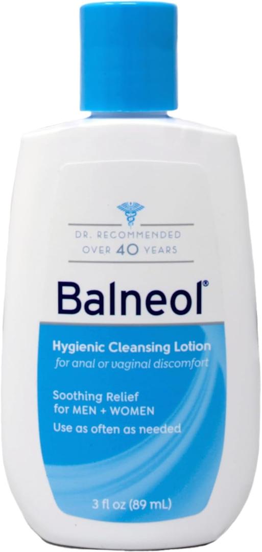 Balneol Hygienic Cleansing Lotion for Women and Men, Soothing Relief to Help With Pain Relief, Itch Relief, and Discomfort for Sensitive Areas, Made in USA, 3 oz (1 Ounce (Pack of 1))