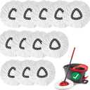 12 PCS Spin Mop Replacement Head,100% Microfiber Mop Refills Head Compatible with Triangle Spin Mop, 360 Degree Micro Spinning Mop Replace Head for Easy House Cleaning Floor Mopping