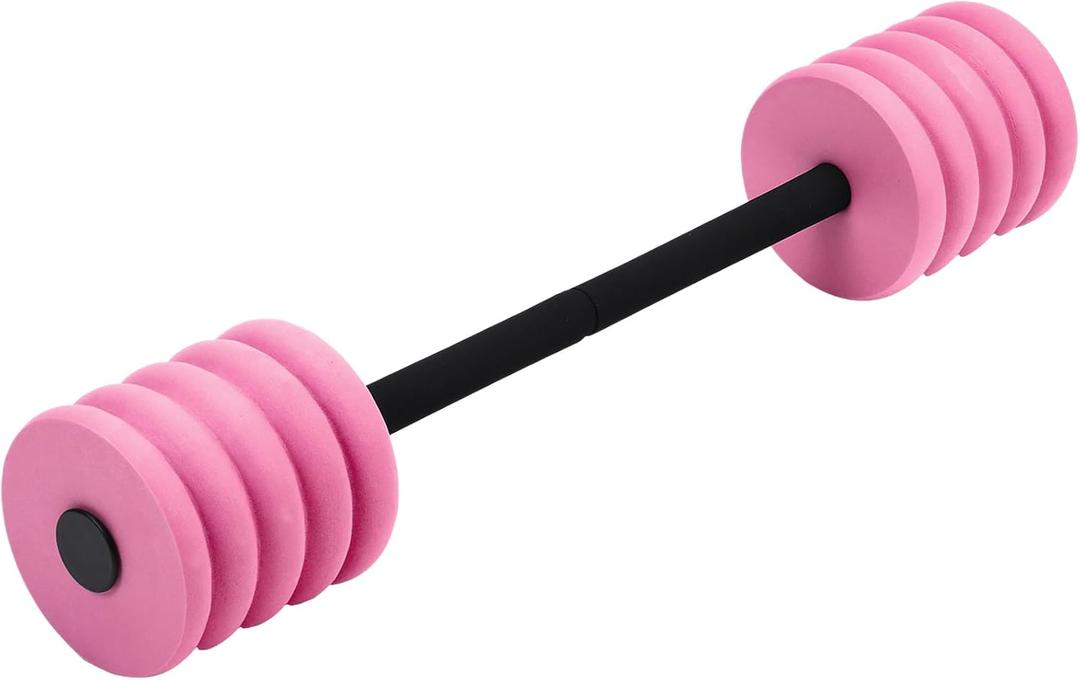 Soulchen Long Aquatic Exercise Dumbbells Foam Water Weights Dumbbell Aquatic Pool Barbells with High Density EVA Foam for Swim Water Aerobics Workouts Loss (29.13 Inch, Pink)