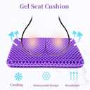Gel Seat Cushion for Long Sitting, Double Thick Office Desk Home Wheelchair Seat Cushions for Back Hip Sciatica Tailbone Pain Sore Pressure Relief, Gel Cooling Game Chair Pads for Car Truck Driver, Large