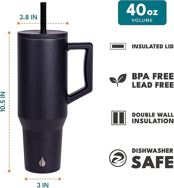 Elemental Stainless Steel 140oz Cup with Straw