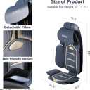 CLORIS Neck Back Massager with Heat, Automatic Adjustable Neckrest, 3D Shiatsu Compress & Rolling Massage Chair Pad for Full Body Relaxation, Home Office Chair Use, Gift for Family & Friends Blue&Gold