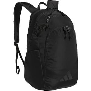 adidas Defender 5 Team Sports Backpack (33L) Durable Large Athletic Gym Laptop Travel Bag, Black/Black, One Size