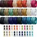 Syhood 24 Colors Zipper Repair Kit, #5 Nylon Coil Sewing Zippers Sewing Supplies Zipper Tape Zippers by The Yard with 96 Pcs Zip Pulls Sliders Purse Hardware for Bags Making(24yard,Dark Morandi)