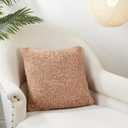SARO LIFESTYLE Faux Lamb Fur Throw Pillow Cover