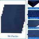 Zzrywuty 50 Packs Two Pocket File Folders with Business Card Slot,Textured Paper,Letter Size,Holds 100 Plus Sheets for School,Office,Business,Royal Blue
