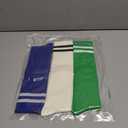 Haloumoning 3 Pairs Boys Soccer Athletic Socks Kids Striped Football Knee High Uniform Sports Tube Socks 4-15 Years (S)