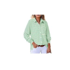 Astylish Women's Casual Blouses Button Down Business Work Tops Long Sleeve V Neck Striped Shirts 2025 Fall Outfits XL
