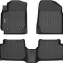 Binmotor-All Weather Floor Mats for Toyota Corolla 2003-2008 (Without Heating Vents Below The Front Row Seats), Include 1st+2nd Row, TPE Rubber Liners Custom Fit for Toyota Corolla Accessories