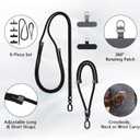 3 x BESARME Phone Lanyard Set, 2 Pack, Black, Adjustable Crossbody & Wrist, Medium