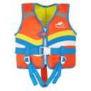 Gogokids Kids Life Jackets Swim Vest - Toddler Life Vest Learn to Swim, Unisex-Child Swim Trainer Vest with Emergency Whistle & Adjustable Safety Strap (Orange, M)