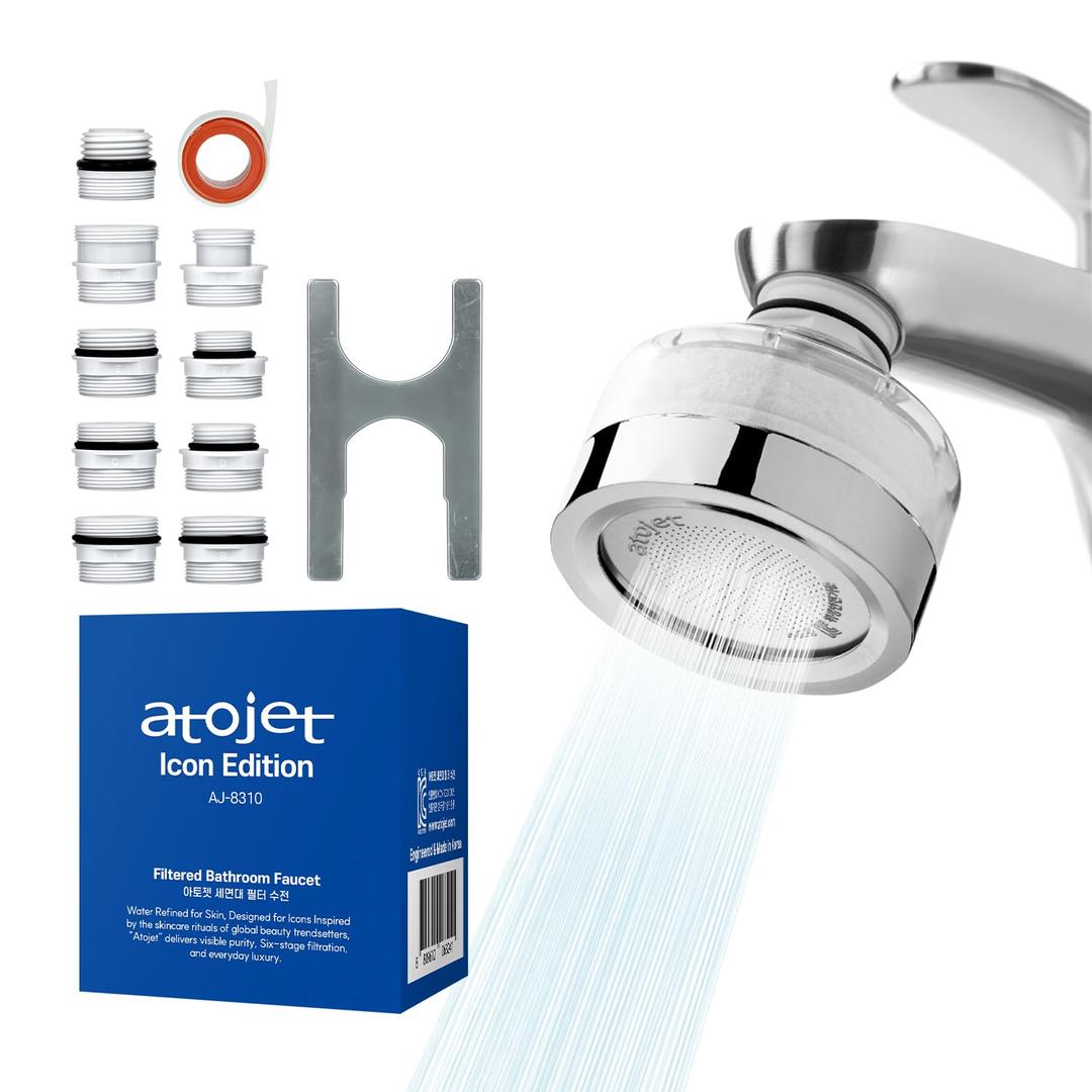 Cleansing Washbasin Faucet Filter Inspired By Korea's Beauty Culture - Pure Carbon Filters for Bathroom & Kitchen Water | Carbon Composite Filter | Single Filtered Faucet (AJ8310C-SNG-1)