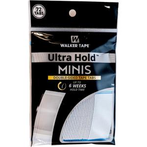 Ultra Hold Mini Tabs - Durable Double Sided Hair Wig Tape - Long Lasting Water & Heat Resistant - 72 Tabs per Pack