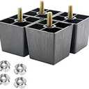 Murtenze 4Pack 2 inch Sofa Legs, Square Tapered Plastic Couch Legs Replacement Furniture Legs with M8 Hanger Bolts for Chair Sofa Dresser Cabinet Loveseats Ottoman Bed