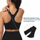 Zip Front Sports Bras for Women Adjustable Racerback Medium Support Bras Padded Post-Surgery Bras Seamless Yoga Athletic Bra (Black, XXL)