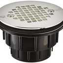 Soux Chief Sioux Chief 825-2A 2 Inch ABS Shower Drain with Screw On Stainless Steel Strainer Socket, No Size, Stainless-Steel