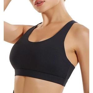 RUNNING GIRL Sports Bra for Women, Criss-Cross Back Padded Strappy Sports Bra Medium Dark Purple