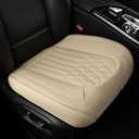 BWTJF 2 Pack Front Car Seat Bottom Covers, Universal Auto Seat Cushions, Nappa Leather Full Wrapping Edge Compatible with Most of Vehicles - SUVs/Sedans/Pickup Trucks, Beige