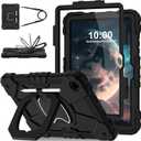 WESOROL Case for Galaxy Tab A11 Plus/A9 Plus 11 Inch,Shockproof Cover for Samsung Tablet A11+/A9+ Case with Screen Protector 360 Rotating Stand Pencil Holder Shoulder Strap,Black