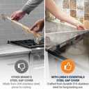 Lindas Essentials Stove Gap Covers 316 Stainless Steel, Heat Resistant Oven Gap Filler Seals Spaces Between Stovetop and Counter, 25.4 Inches, Silver(Steel), 2 Pack