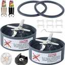 2-Pack Replacement Extractor Blade Set, Fit for NutriBullet 600w/ 900w Pro Series Blender with Food-grade Silicone Rubber Gaskets Seal Ring for NutriBullet Blender Blade Replacement Parts