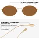 VANLINKER Retro Oval Polarized Sunglasses for Women Men Vintage 90s Metal Gold Frame Shades VL9872