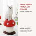 Unique Mushroom Design Cat Scratching Post - Sisal-Wrapped, Ideal for Medium and Small Cats, No Assembly Required Cat Stuff Cat Tree Tower Cat Toys (Short)