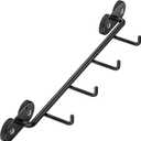Skyflame Magnetic BBQ Tool Rack - Universal Metal Fridge Organizer Grill Cutlery Holder Towel Hanger - 4 Hooks Storage for Hanging Kitchen Utensils Smoker Tools & Other Accessories, 12" Long
