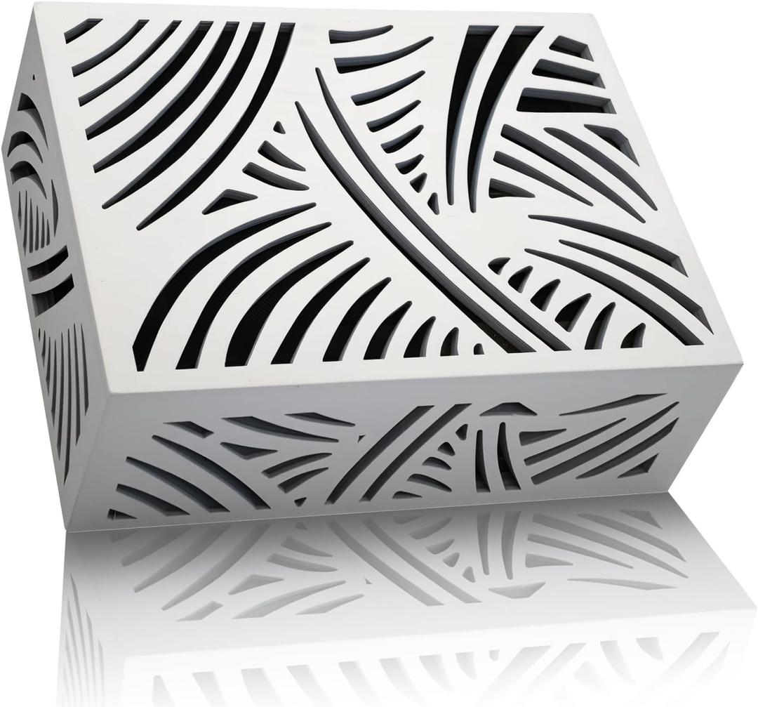 Modern Wooden Doorbell Chime Cover Box  Large Decorative Wall-Mounted Doorbell Cover for Home Decor  Reducing Wood Door Chime Box Only, White  Stylish Upgrade