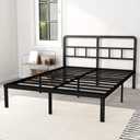 DiaOutro 14 Inch Full Size Bed Frame with Headboard No Box Spring Needed, Heavy Duty Metal Platform with Steel Slat, Mattress Foundation, Easy Assembly, Noise Free, Black