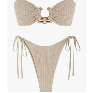 ZAFUL Bikini Sets for Women Strapless Top Sexy High Cut Bathing Suit Bandeau Two Piece Swimsuit String Beach Swim Suit 2026 XS