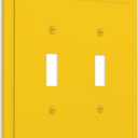 Light Switch Cover Plate Yellow 2 Gang Double Toggle Light Switch Plate Decorative Wallplates Outlet Plates Cover Electrical Switchplate for Bathroom Home Decor
