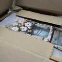 DUWQU 3 Piece Framed Elegant Farmhouse Canvas Wall Art, Vintage Floral Pictures Wall Decor, Nature Themed Daisy Art Prints for Living Room Bedroom Kitchen and Office Ready to Hang 1624 Inches