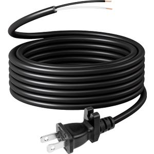 HASMX 30ft Extra Length 18/2 Replacement Vacuum Cleaner Power Cord for All Upright Vacuum Cleaner for Shark Eureka Sanitaire Bissell Vacuum Replaces Old Damaged 2-Prong Power Cord - Black Color