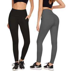 FULLSOFT 2 Pack Fleece Lined Leggings with Pockets for Women High Waisted Thermal Winter Yoga Pants for Workout Running 2XL