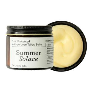 Summer Solace Pure Unscented Tallow Balm Nourishing Face & Body Cream Multi Purpose Hydrating Natural Moisturizer for Soft, Supple Skin Hydrates Sensitive, Dry & Cracked Skin 60ml