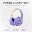 DOQAUS Bluetooth Headphones Over Ear, 90H Playtime, 3 EQ Modes, HiFi Audio, ENC Mic, Reinforced Durable Frame & Soft Earpads for Extended Wear, Phone, PC, Travel (Purple)