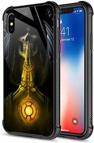 CARLOCA Compatible with iPhone Xs MAX Case,Grim Reaper Yellow iPhone Xs MAX Cases for Girls Boys,Fashion Graphic Design Shockproof Anti-Scratch Drop Protection Case for iPhone Xs MAX, Black