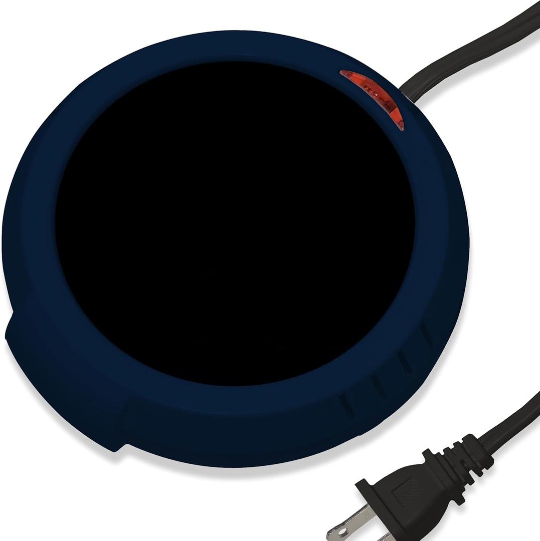 Large & Safe Candle and Jar Warmer Plate, Anti-Slip Felt Bottom, Flameless Release Scent, Candle Jar Warmer, Coffee Warmer, Mug Warmer, Cup Warmer, Tea Warmer Desk for Your Home & Office (Dark Blue)