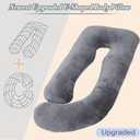 60 Inch Pregnancy Pillow for Sleeping, Extra Large U Shaped Body Pillow, Maternity Pillow for Pregnant Women with Velvet Cover (Dark Grey)