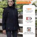 Heated Jacket for Women, Winter Outdoor Soft Shell Electric Heating Coat with Detachable Hood