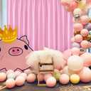 Pink Backdrop for Parties, Polyester Photography Backdrop Drapes for Baby Shower, Wedding Decorations, 5ftx8ft, Set of 2 Panels