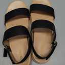 Coutgo Women's Arch Support Adjustable Strap Flat Sandals (8.5, Black)