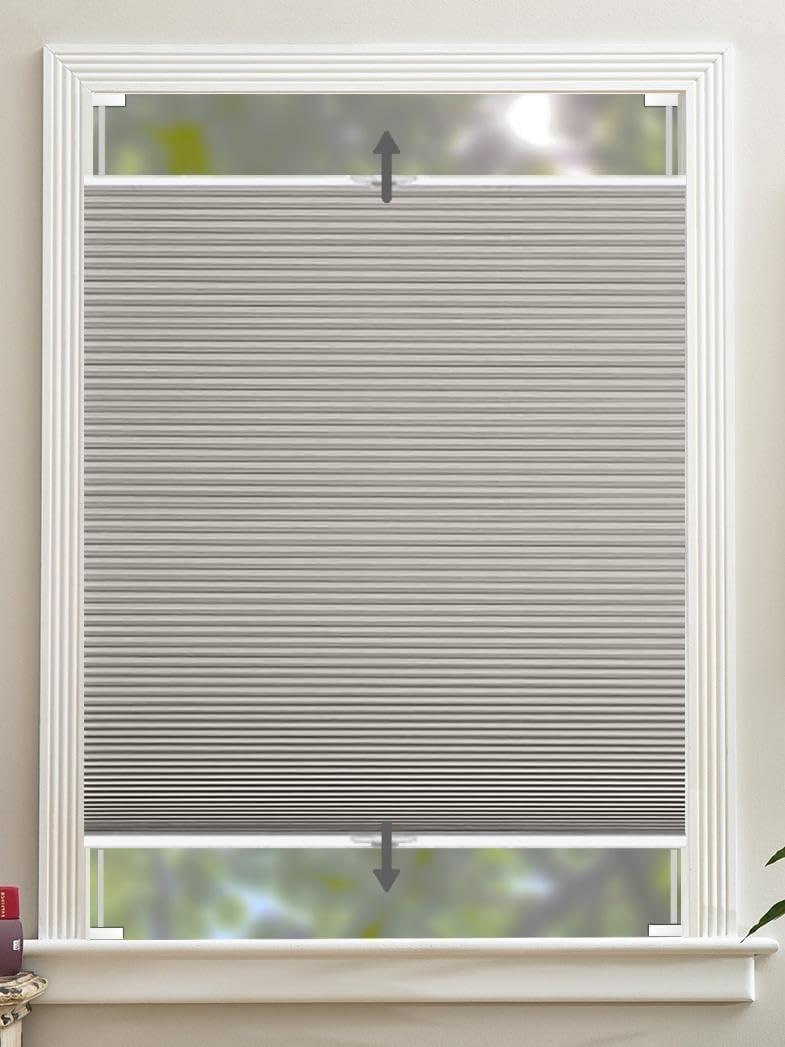 FRANK GOODMAN Tension Holding Top Down Bottom Up Cellular Shades, Room Darkening Blackout Top Down Bottom Up Cellular Shades, Energy-Saving Honeycomb Blind, Noise Reduction Honeycomb Blind 81x122cm